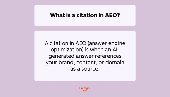 a hubspot-branded image defining and explaining, in plain english, ai citation tracking-1