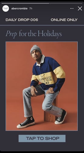branded instagram story: abercrombie & fitch