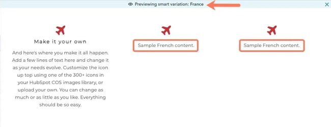 abm personalization; preview of a sample campaign with tailored messaging