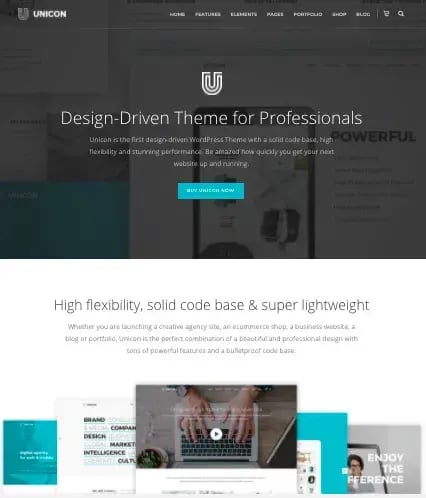 about us website page templates Unicorn WordPress theme