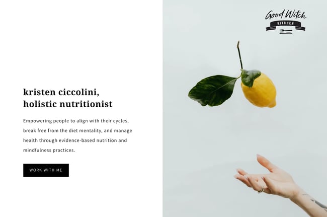 above the fold design: Good Witch Kitchen