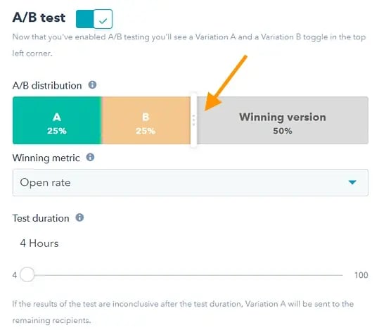 What is A/B testing in marketing? ̽ѡs slider for sample size grouping