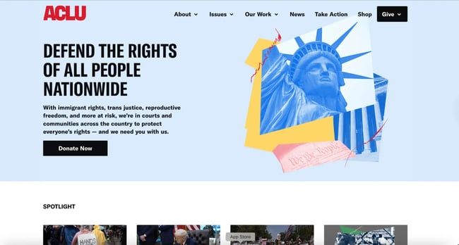 accessible website examples, aclu