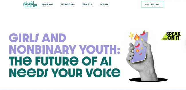 accessible website examples, girls who code