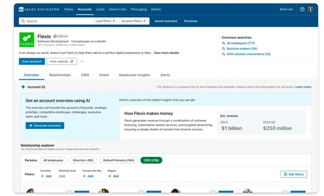 account iq by linkedin, ai tools for b2b marketing