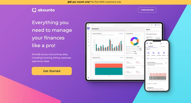 accountant website design, Akuonto
