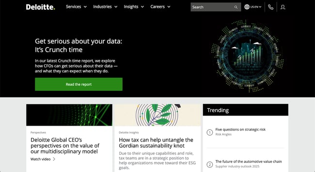 accountant website design, Deloitte