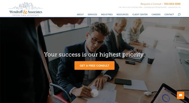 accountant website design, Wendroff & Associates