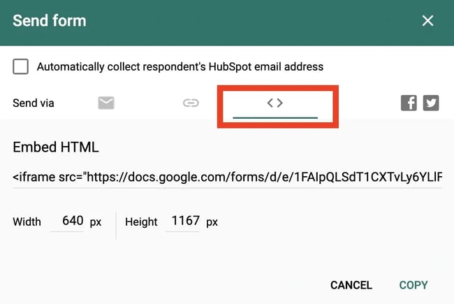 embed google form in Wordpress, get embed code