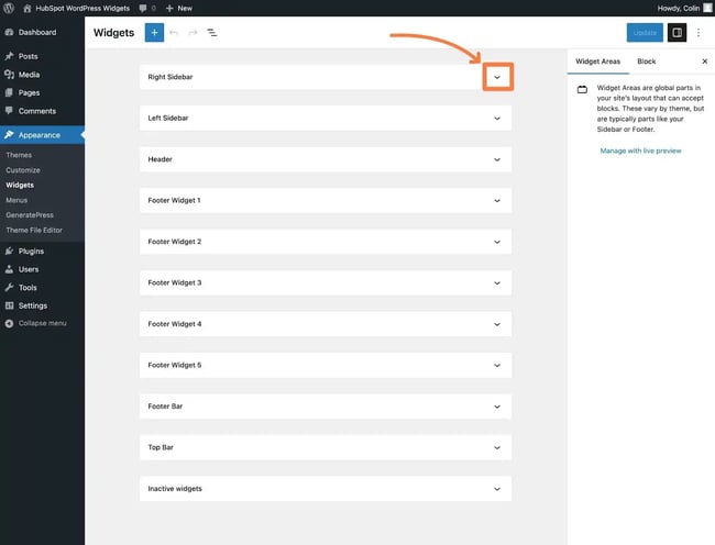 What is a widget on WordPress? How to edit a specific widget area.