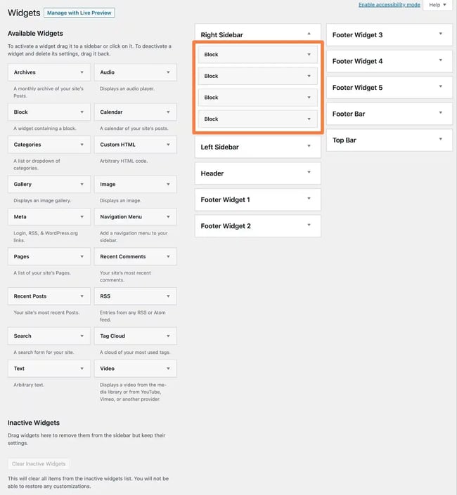 What is a widget on WordPress? Block widgets will not work with the Classic Widgets plugin.