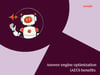 a hubspot-branded feature image graphic with a lilac background and burgundy shapes in the foreground, with the words “answer engine optimization (AEO) benefits” in the bottom right-hand corner and a pictogram of a robot in the upper left-hand corner
