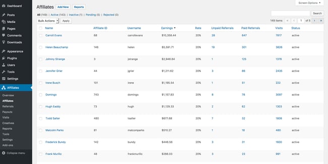 AffiliateWP helps you create an affiliate program