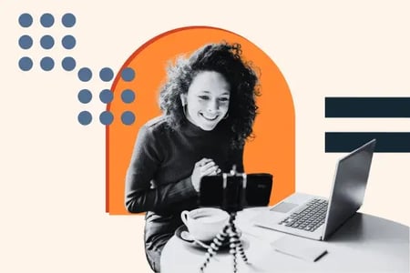 woman makes an affordable video marketing clip