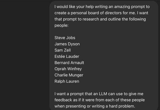ai board of directors, prompt