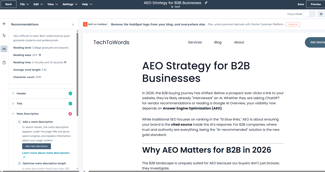 ai content marketing automation tools, hubspot content hub dashboard