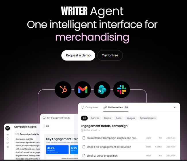 ai content marketing automation tools, writer.com interface
