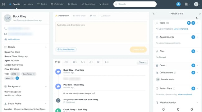 ai crm real estate, follow up boss interface