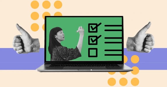 Reviewing a customer onboarding checklist on a laptop