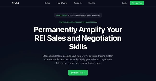 ai generated website examples, atlas training homepage
