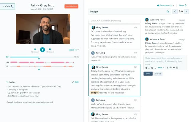 ai in customer service, hubspot’s conversation intelligence tool