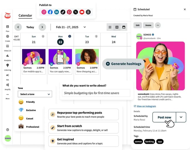 ai in social media Hootsuite OwlyWriter AI tool content calendar