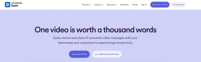 AI project management tool, Loom homepage