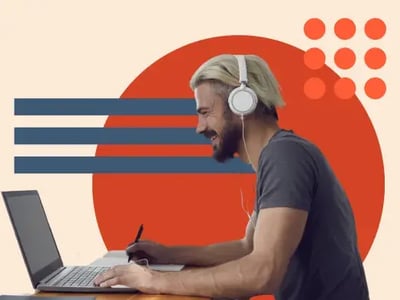 man using AI agent for marketing