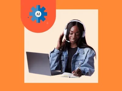 person using AI sales agent at work