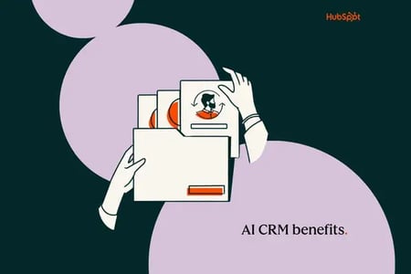sales rep using ai crm benefits to organize customer information 