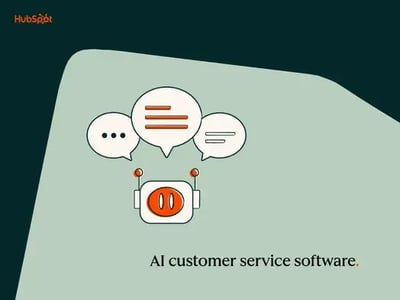 ai customer service software graphic with AI bot performing chat functions