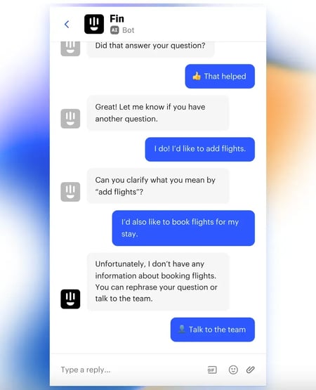 An AI agent Fin in action