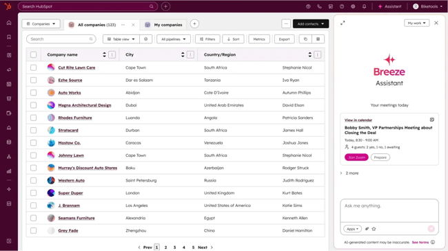 ai sales assistant: breeze by HubSpot