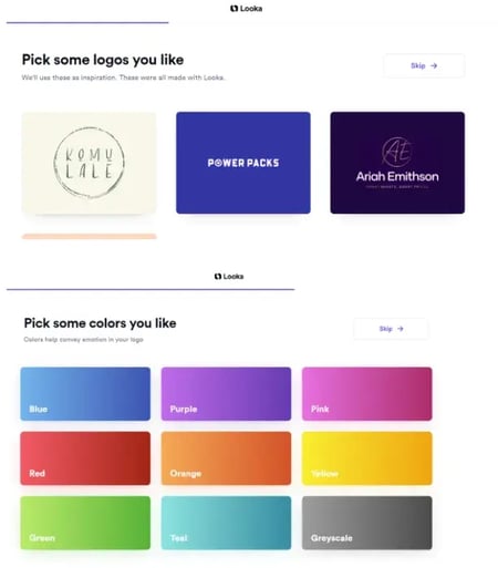how to design a logo: picking logo examples and colors in looka
