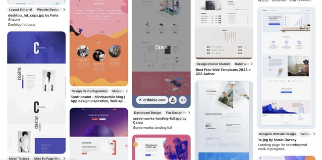 build a landing page with AI: Pinterest 