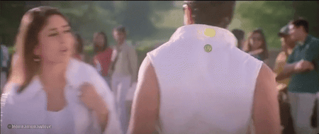 Gif from Hindi film Kabhi Khushi Kabhie Gham depicting Kareena Kapoor saying Who are you?