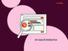 AI search behavior graphic with magnifying glass over website graphic