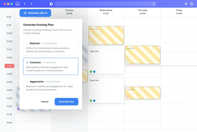 FeedHive interface presenting AI social media marketing tools for content scheduling