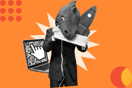 ai vs humans - dino man struggling with the metaphysical concept of ai taking over