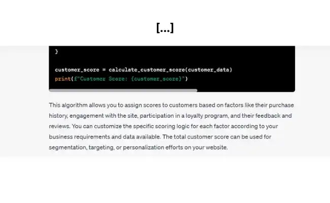 AI for inside sales rep; customer score