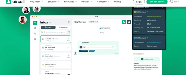 aircall offers sales call software with reporting
