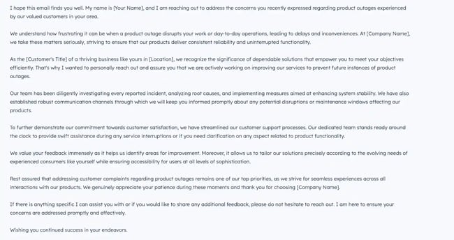 ai vs human, outage email