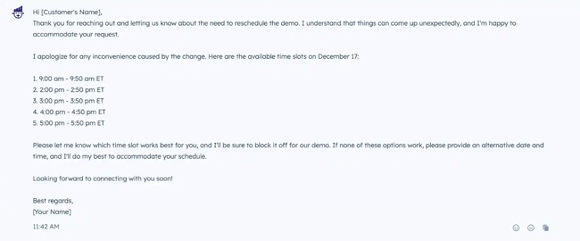 ai vs human, scheduling a meeting