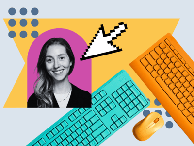 aja frost as an ai champion next to a keyboard