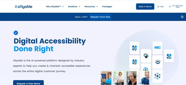 allyable landing page for an ai for web accessibility platform