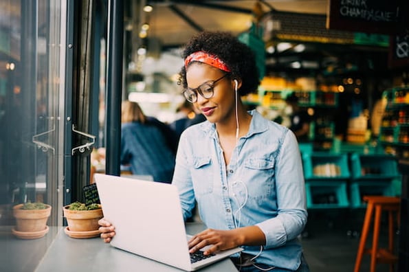 woman promoting products as an amazon affiliate