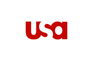an example of a negative space logo from the usa network