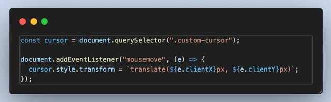 animated cursor effects, javascript code