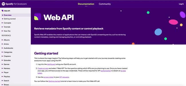api examples, spotify