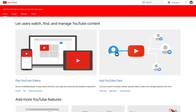 api examples, youtube